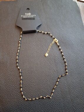 belk Silverworks Gold-Plated Necklace with Black Accent Beads